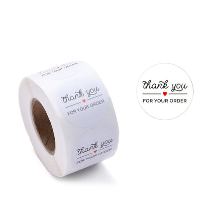500PCS Thank You Self-Adhesive Sticker Roll