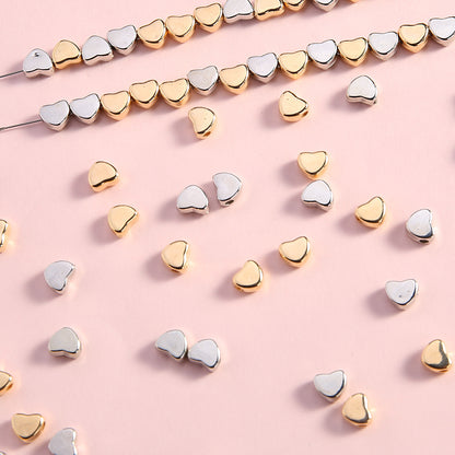 50pcs Heart-Shaped Acrylic Love Spacer Beads