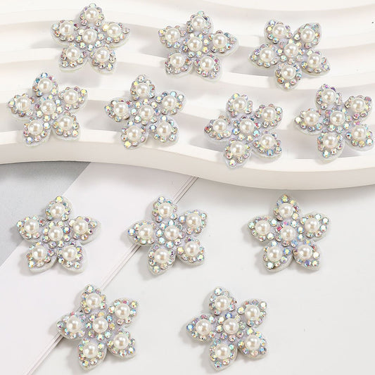 Pearl Rhinestone Flower Patches