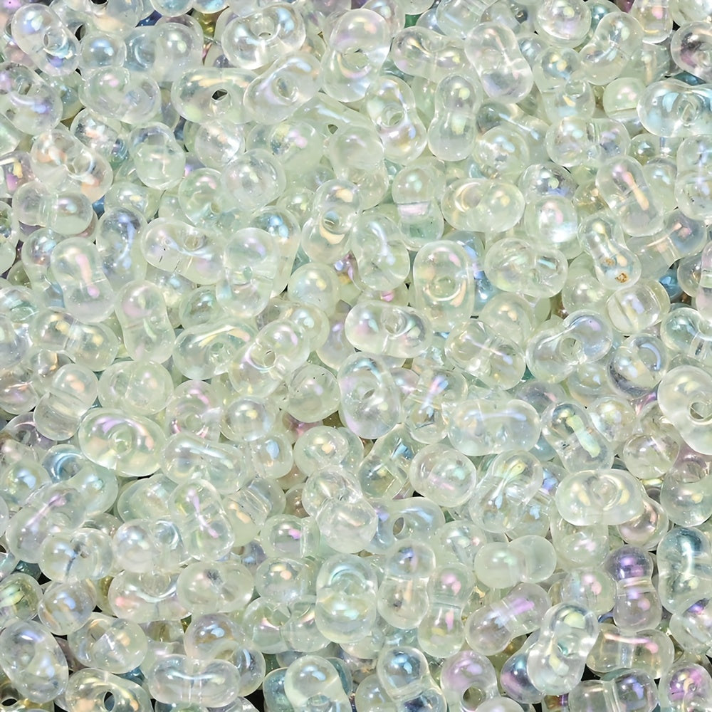 Rainbow Glass Rice Spacer Beads
