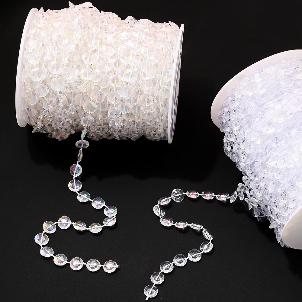 10m 10mm Transparent Acrylic Bead Chain Roll