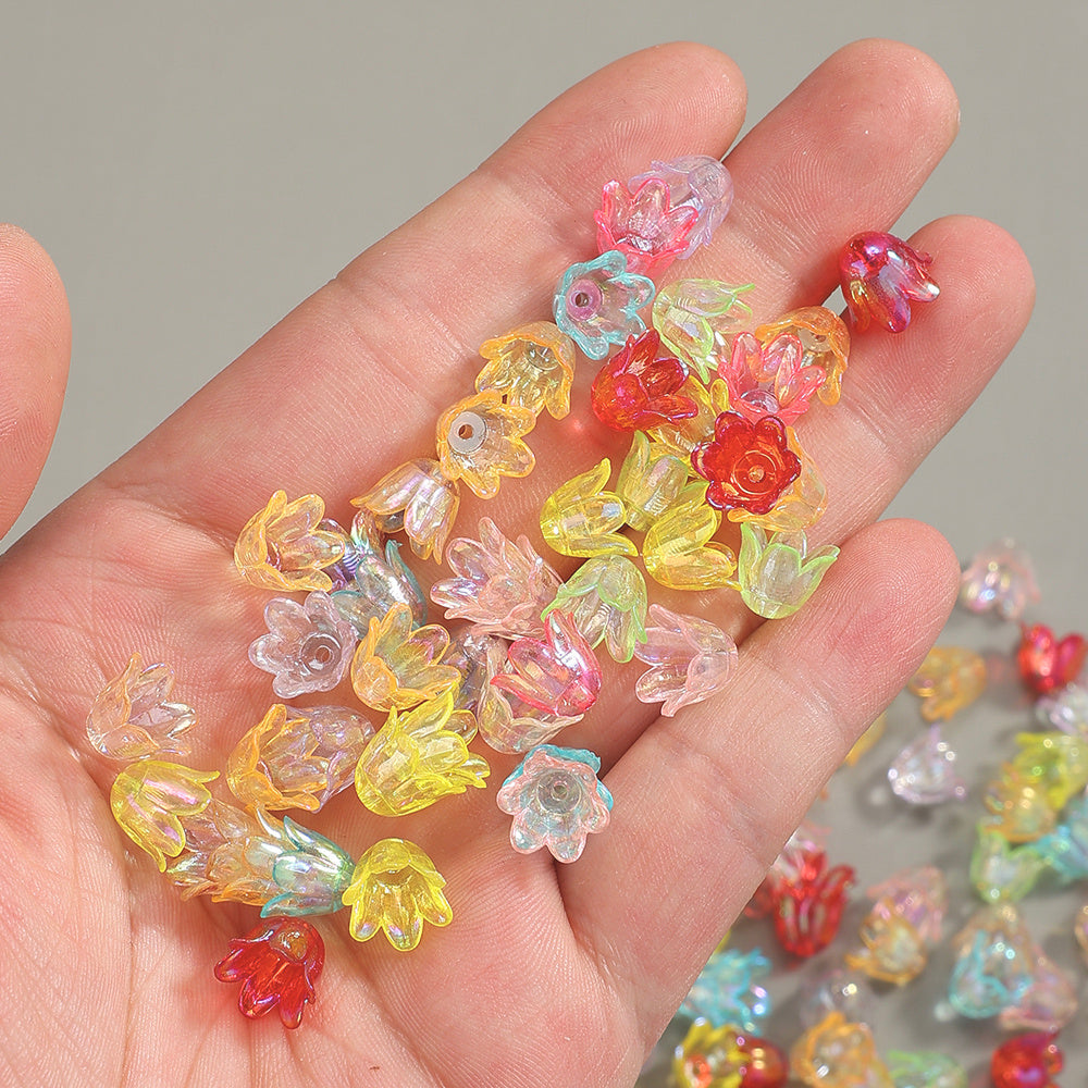 50/100-Piece Multicolor AB Acrylic Lily of the Valley Charms