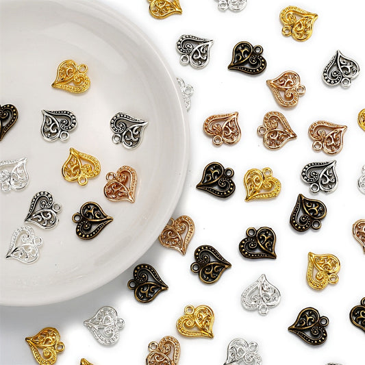 20PCS 14mm Alloy Heart Pendant Set