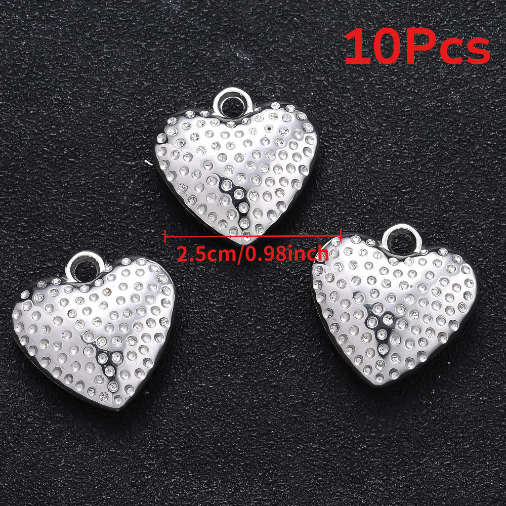 Polka Dot Striped Heart CCB Pendants