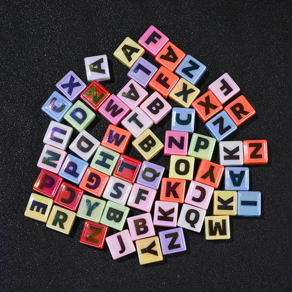 Mixed Color Acrylic Letter Beads