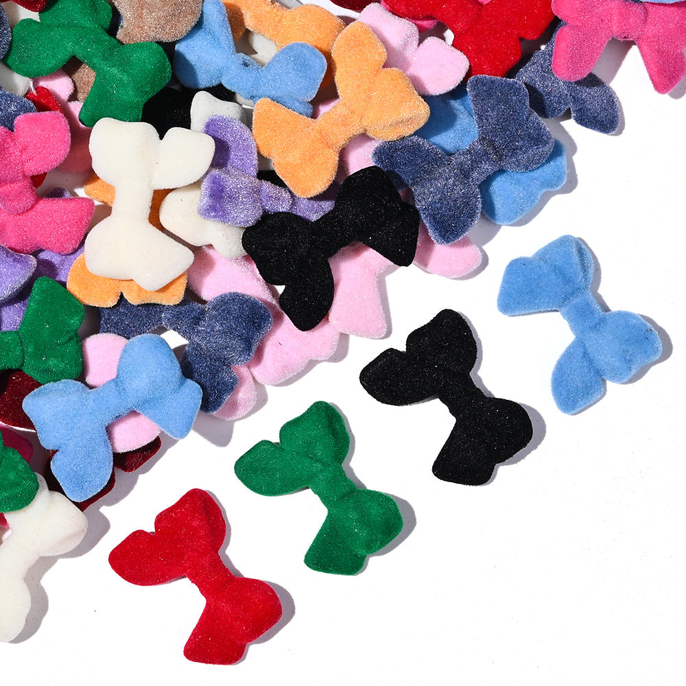 Resin Flocked Bowknot Beads