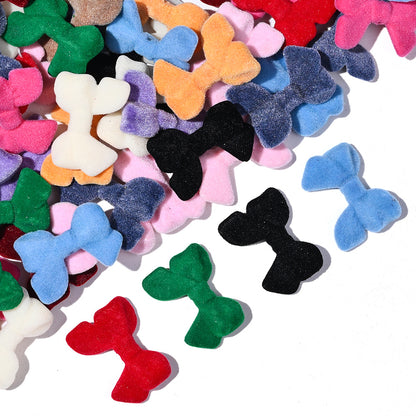 Resin Flocked Bowknot Beads