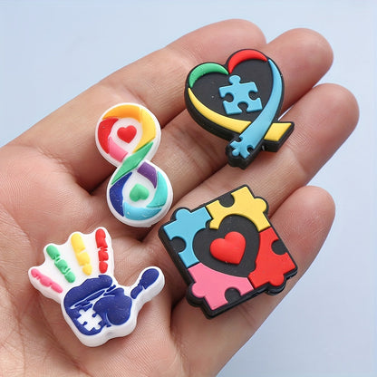 4PCS Puzzle Theme Silicone Bead Set