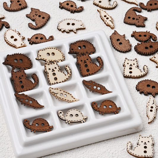 Wooden Animal Shape Buttons