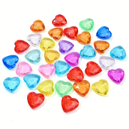 Faceted Heart Acrylic Beads