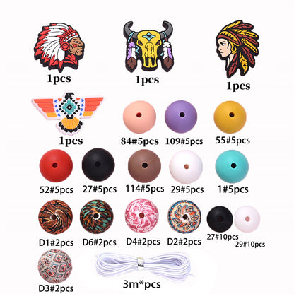 Mix Style Silicone Beads Set with Beading Pens