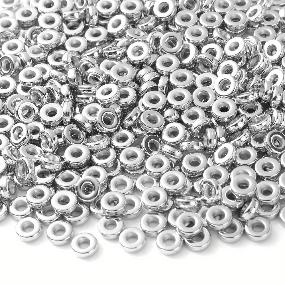 100PCS 6mm CCB Large Hole Flat Wheel Spacer Bead Set