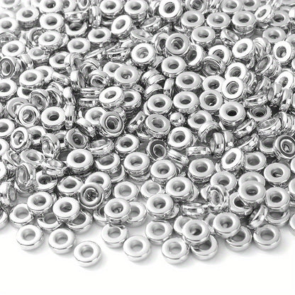 100PCS 6mm CCB Large Hole Flat Wheel Spacer Bead Set