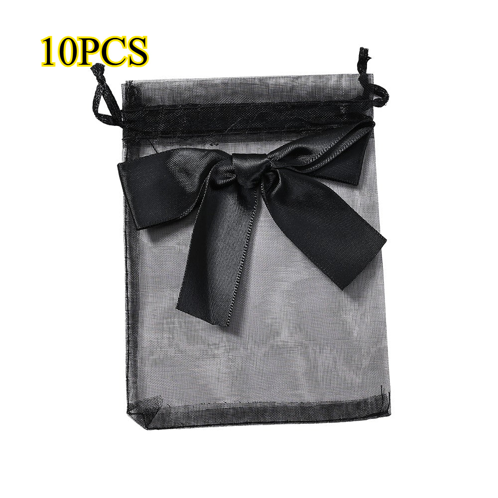 10PCS Organza Drawstring Gift Bag Set with Bowknot