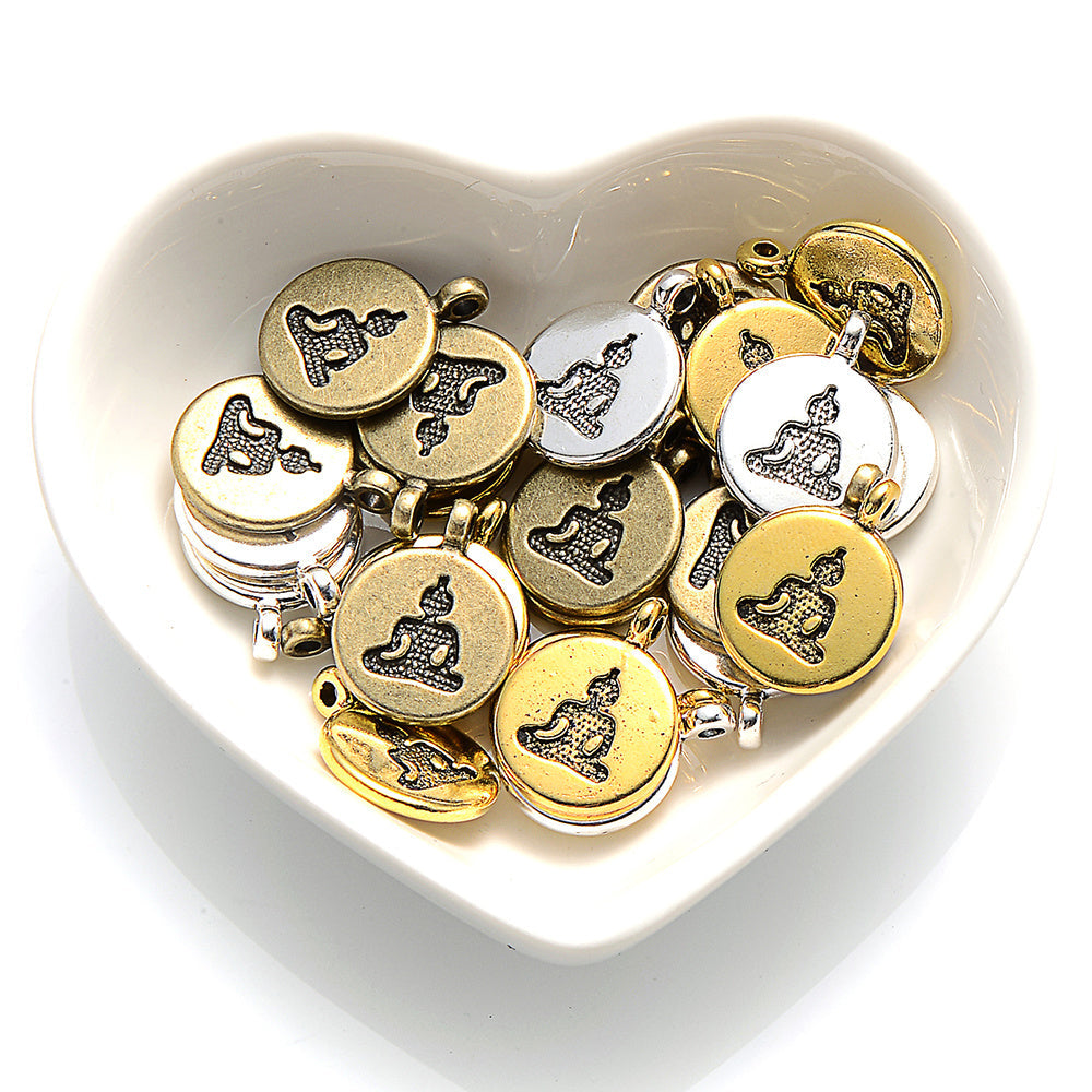 Round Buddha Alloy Pendants
