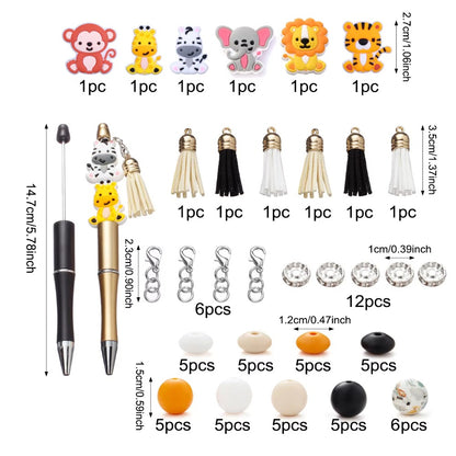 Mix Style Silicone Beads Set with Beading Pens