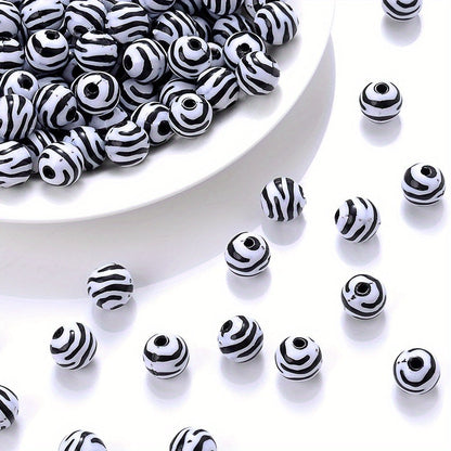 Zebra Stripe Acrylic Beads