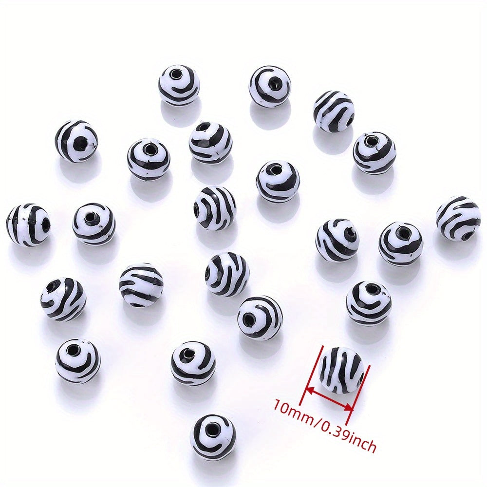 Zebra Stripe Acrylic Beads