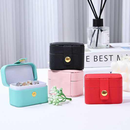6.5x5x4 cm Portable Faux Leather Jewelry Storage Box