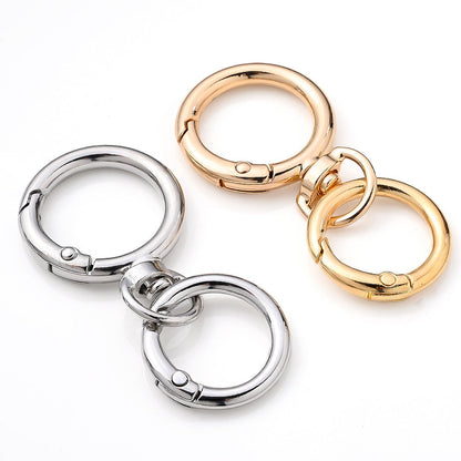 12 Pairs Double Circle 360° Rotatable Keychain Clasp Set