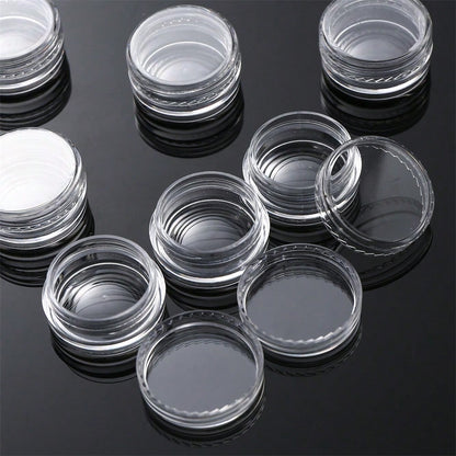 White Round Plastic Storage Boxes with Lids