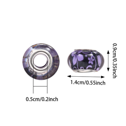 Flower Pattern Resin Large Hole Beads
