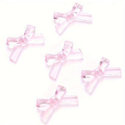 20/50PCS 2×3.4cm Transparent Bow Acrylic Embellishment Beads