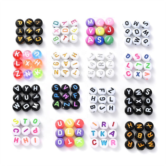 1000/1400PCS A-Z Mixed Color Acrylic Letter Bead Set