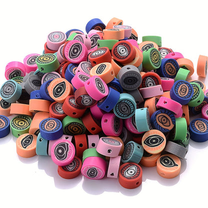 30/50PCS 10mm Mixed Eye Soft Clay Spacer Bead Set