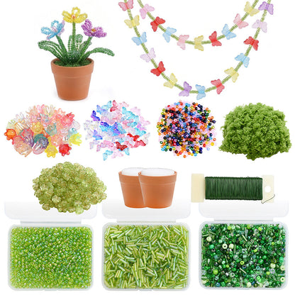 Green DIY Mini Potted Plant Bead Kit