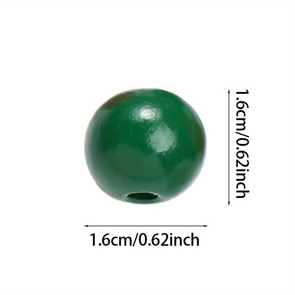 20pcs 16mm Christmas Round Wooden Beads
