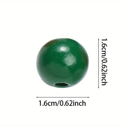 20pcs 16mm Christmas Round Wooden Beads