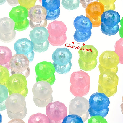Luminous Acrylic Flat Spacer Beads