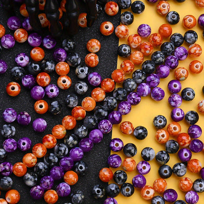 100pcs/set 8mm Halloween Color Round Beads