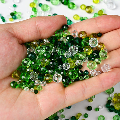 Green Faceted Glass Rhinestone Beads