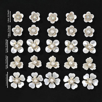 25-Piece Sparkling Rhinestone Flower Flatback Beads