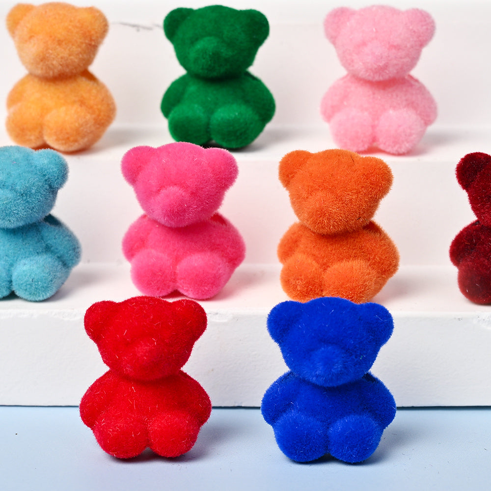 Resin Flocked Bowknot Beads
