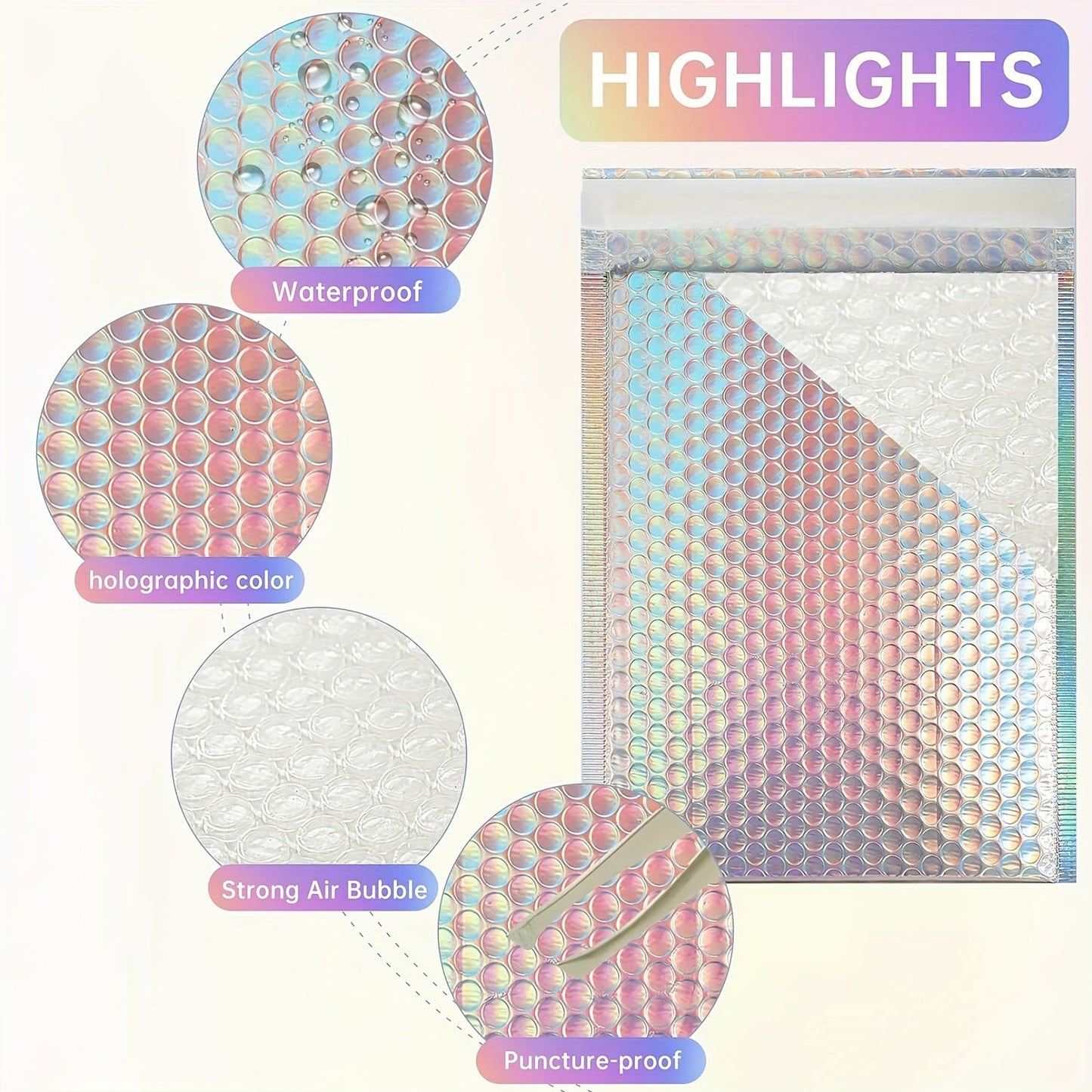 10-Piece Self-Adhesive Bubble Bags