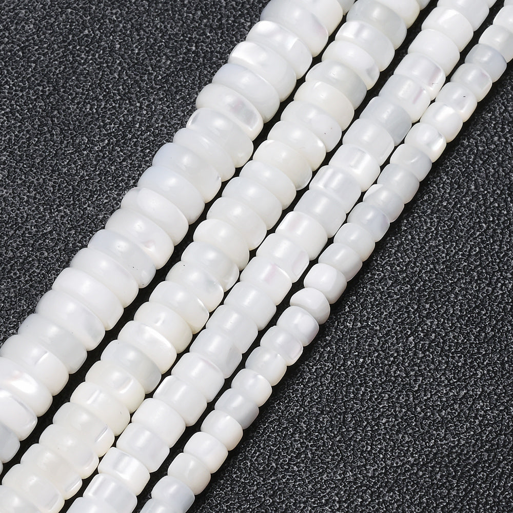 75/80/90pcs White Turban Shell Threaded Stone Beads