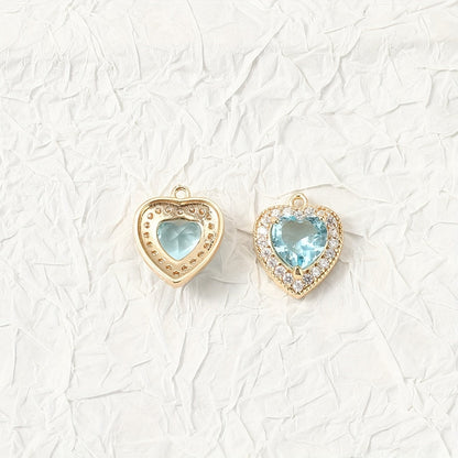 Vintage Heart Glass Pendants