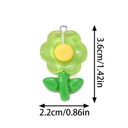 Resin Flower Sunflower Flatback Pendants