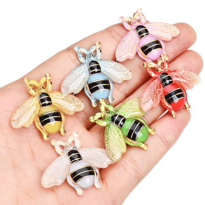 Colorful Acrylic Bee Flatback Rhinestone Charm Pendants