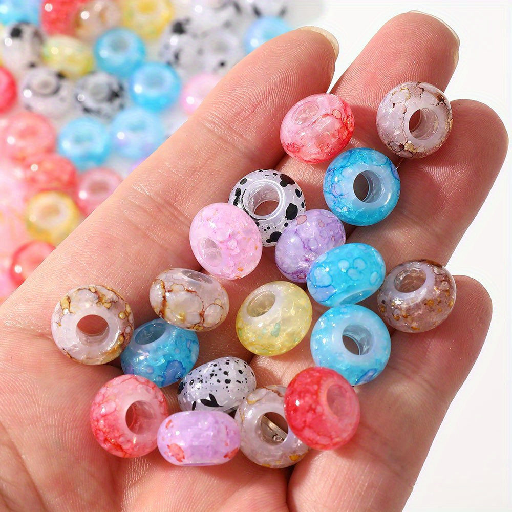 Ink Spatter Large Hole Acrylic Beads