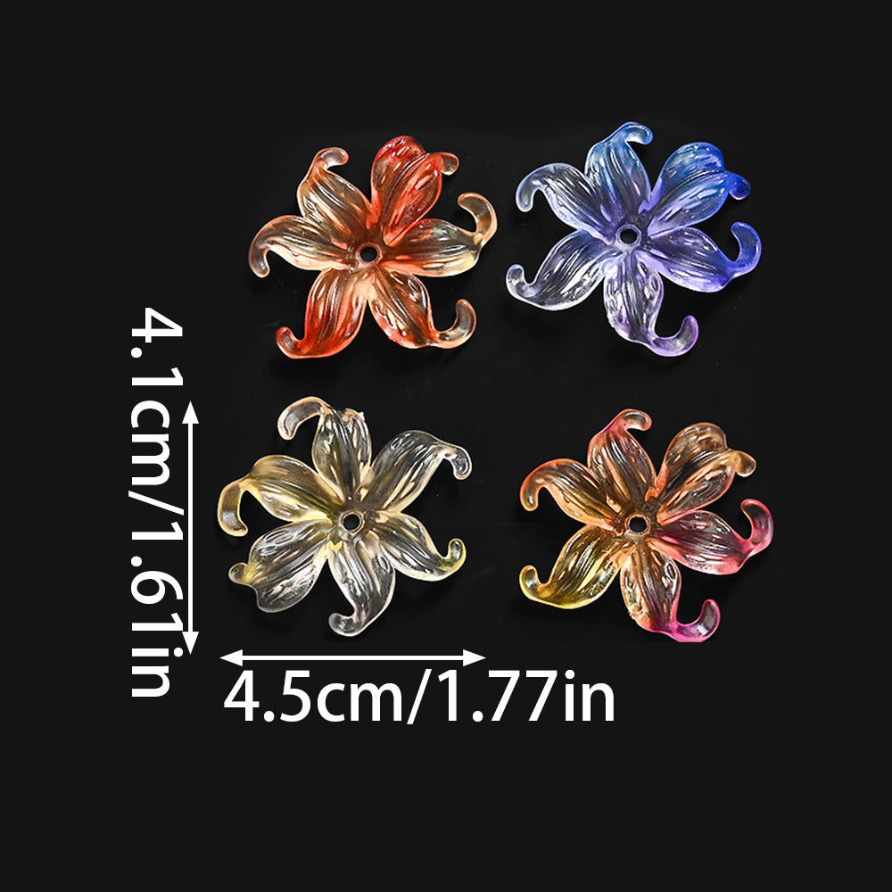 Transparent Gradient Iris Flower Beads