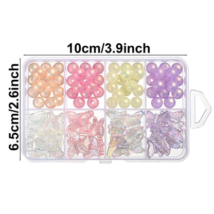 1 Box Macaron Butterfly & Pearl Acrylic Bead DIY Kit