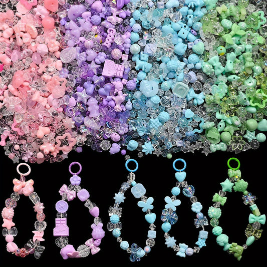 40g 6-32mm Multicolor Acrylic Beads Set