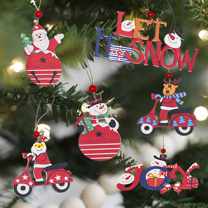 Wooden Merry Christmas Decorative Pendant