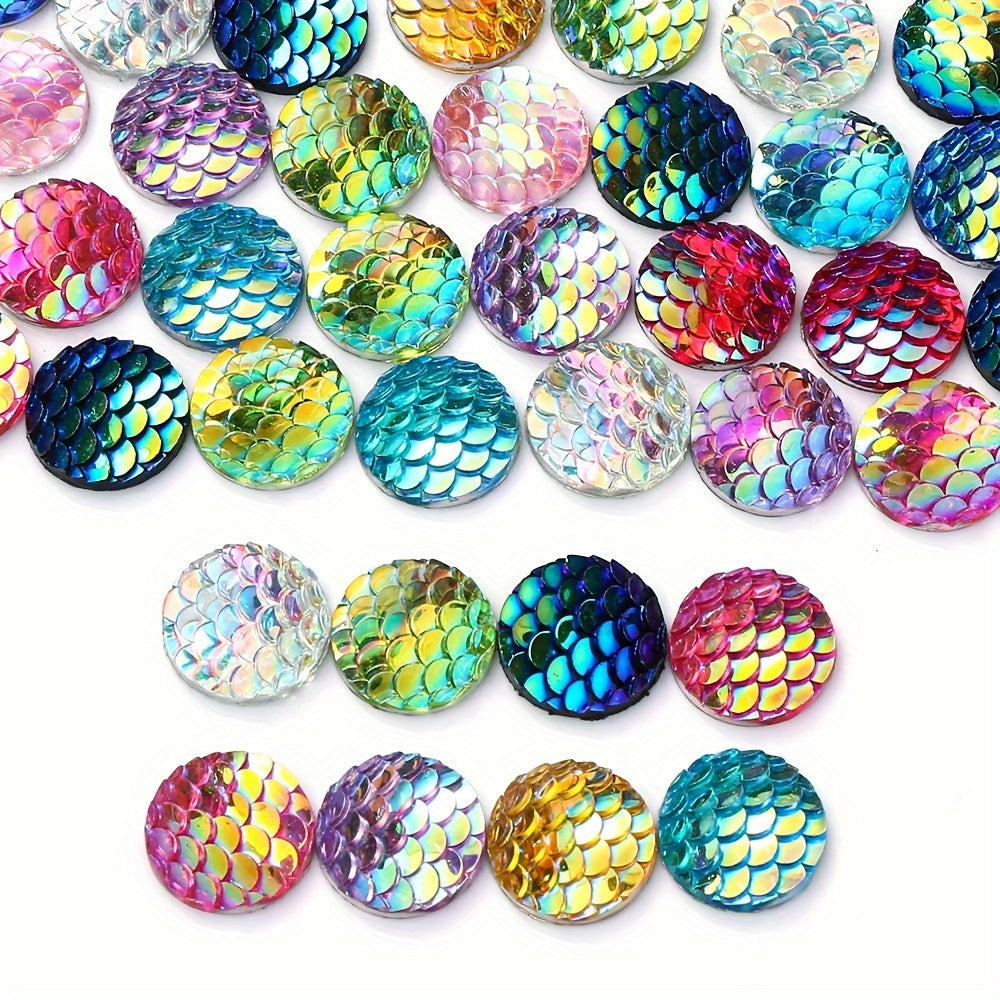 Resin Fish Scale Dome Flatback Embellishments