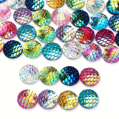 Resin Fish Scale Dome Flatback Embellishments