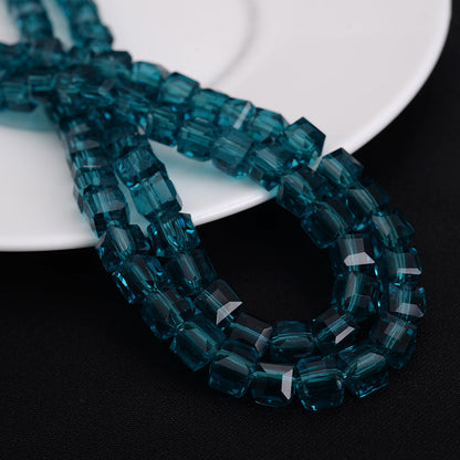 4mm Square Multi-faceted Czech Glass Cube Beads